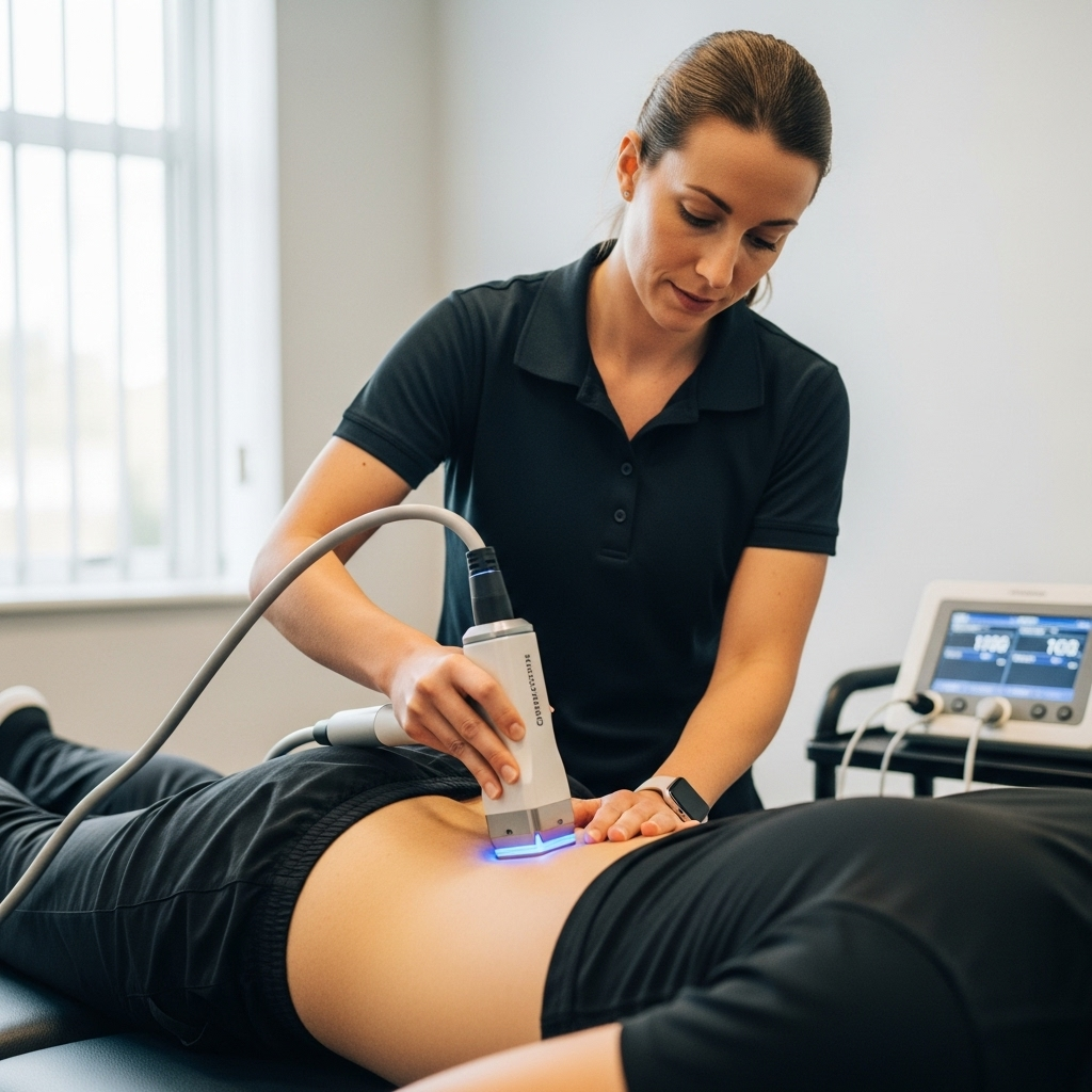 Dr. Sean Reid with shockwave device